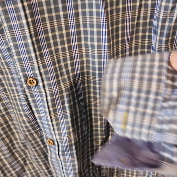 Ted Baker Womens Blue Casual Button Down Shirt with Classic Check Pattern Size 4 - Picture 3 of 5